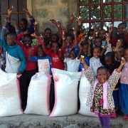 Friends of Karansi  Children  receiving rice for food at their Hostel,  18 Oct 2020 .