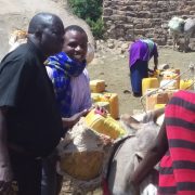 Loading water Luggage’s ready for transportation at Lorbene village at Simanjiro District .